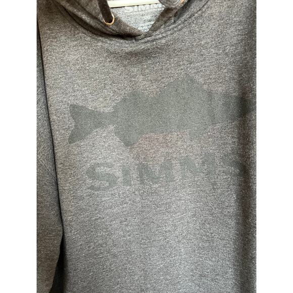 Simms charcoal drawstring hoodie sweatshirt, men's 3XL - Picture 3 of 6